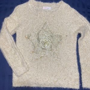 Women’s gold/cream star sweater, Size S/M
